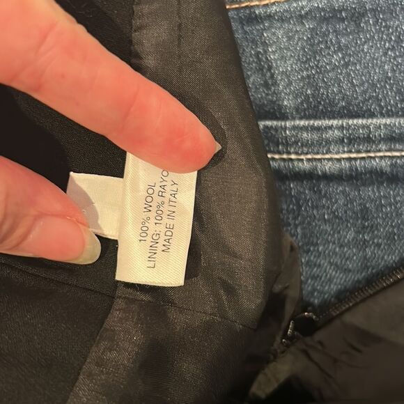 MARLOWE 100% wool MADE IN ITALY black classic skirt sz 8 - Picture 11 of 11